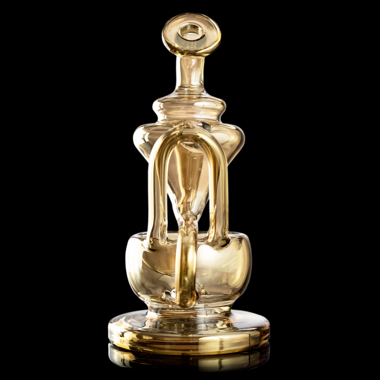 MJ Arsenal Gold Claude Mini Rig LE, compact recycler design for concentrates, 90-degree joint