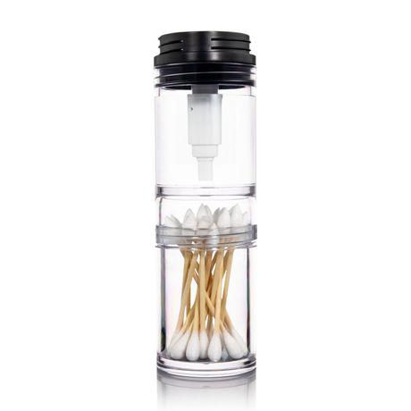 MJ Arsenal Clean Can - 7oz ISO Alcohol Pump Dispenser with Built-in Swab Holder, Front View
