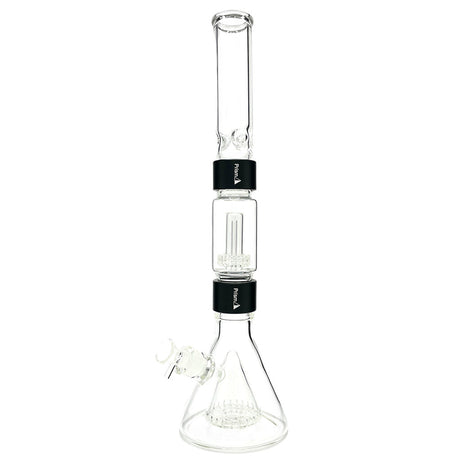 Prism PERCOLATED BEAKER DOUBLE STACK in Black - Front View with Clear Glass and Smooth Hits