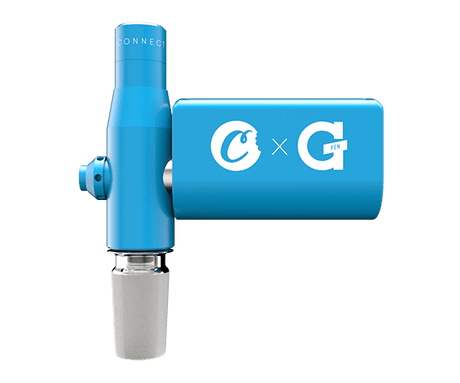 Cookies x G Pen Connect Vaporizer in blue, side view, for easy and portable concentrate vaping