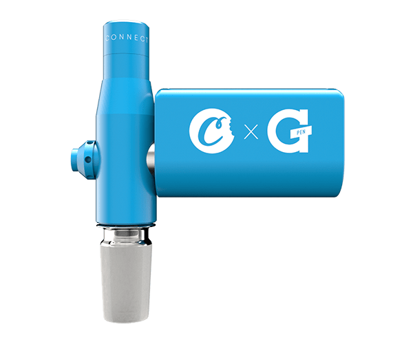 Cookies x G Pen Connect Vaporizer in blue, side view, for easy and portable concentrate vaping