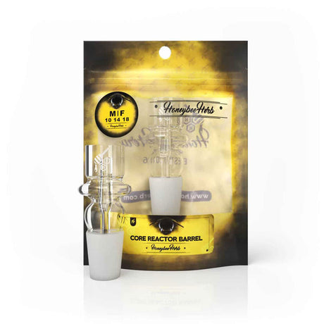 Honeybee Herb CORE REACTOR BARREL QUARTZ NAIL on packaging, clear design, for dab rigs
