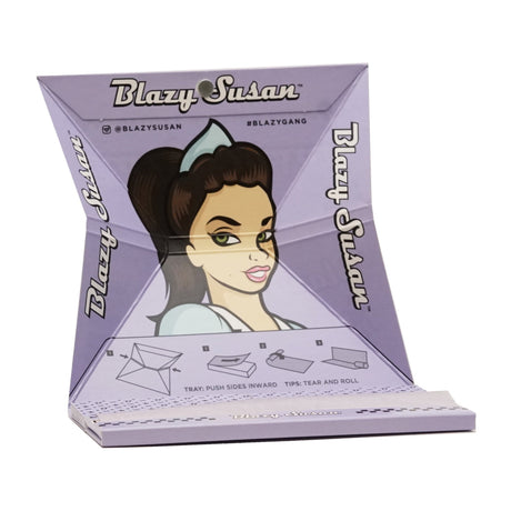 Blazy Susan Purple Rolling Papers pack on white background, 1 1/4 size, front view