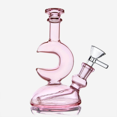 PILOTDIARY Pink Moon Dab Rig with Clear Glass Bowl - Front View