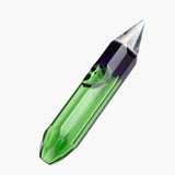 PILOT DIARY Crystal Hand Pipe in Green - Elegant Glass Design - Front View