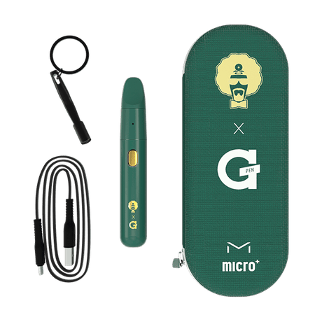 Dr. Greenthumb's X G Pen Micro+ Vaporizer with USB cable and carrying case