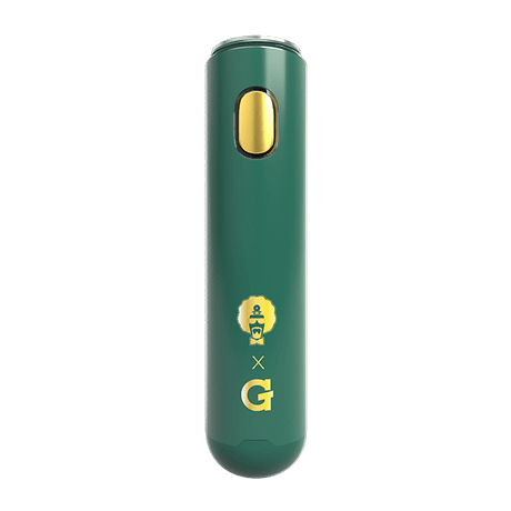 Dr. Greenthumb's X G Pen Micro+ Vaporizer in green, front view on a seamless white background