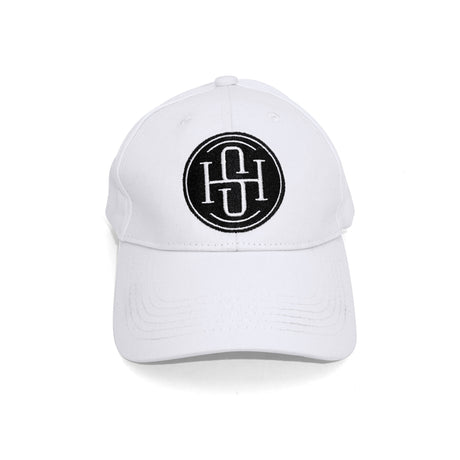 High Society Limited Edition White Snap Back Cap - Front View on White Background
