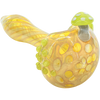 LA Pipes "Shrooming" Color-Changing Spoon Pipe in Green Slime, Borosilicate Glass, Side View