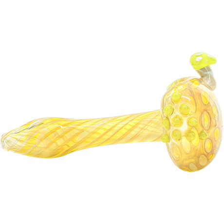 LA Pipes "Shrooming" Mushroom Head Color-Changing Spoon Pipe, Fumed Borosilicate Glass, Side View
