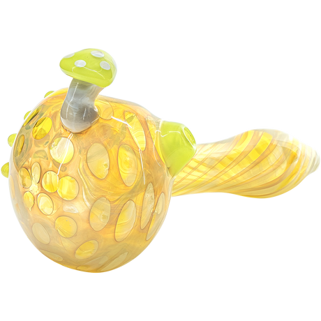 LA Pipes "Shrooming" Color-Changing Spoon Pipe with Mushroom Design - Side View