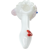 LA Pipes "White Heart" Solid Ivory Glass Spoon