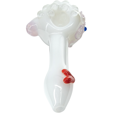 LA Pipes "White Heart" Solid Ivory Glass Spoon