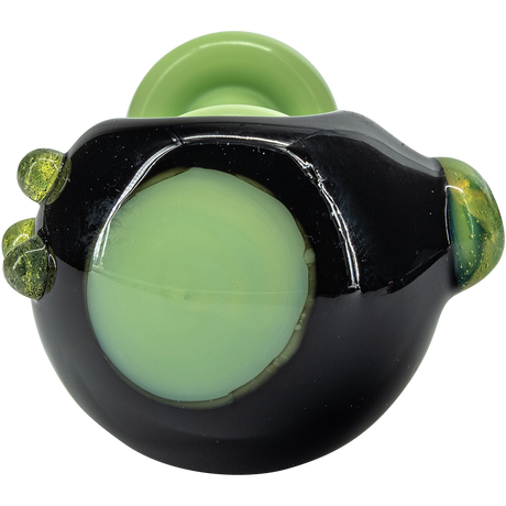 LA Pipes "Ray Gun" Green Slime Glass Spoon Pipe, Durable Borosilicate - Top View