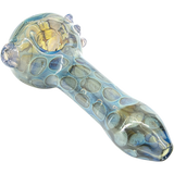 LA Pipes "Speckeled Moon" Silver Fumed Cobalt Spoon Pipe