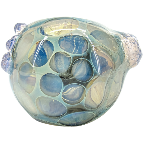 LA Pipes "Speckled Moon" Silver Fumed Cobalt Spoon Pipe Top View