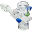 LA Pipes Wonka Will Borosilicate Glass Pipe with Color Marbles, Angled Side View