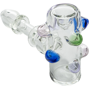 LA Pipes Wonka Will Borosilicate Glass Pipe with Color Marbles, Angled Side View