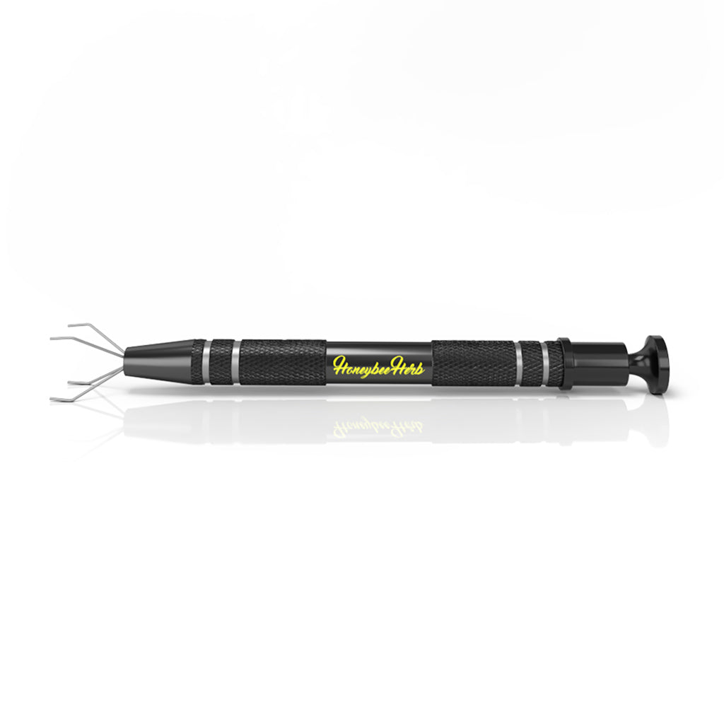 Honeybee Herb DAB CLAW - Black Aluminum Dabber Tool with Dual Tips, Front View