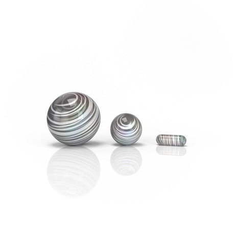 Honeybee Herb Dab Marble Sets in assorted colors for dab rigs, front view on white background