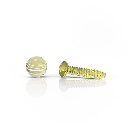 Honeybee Herb Dab Screw Set in Amber with Borosilicate Glass for Dab Rigs - Front View