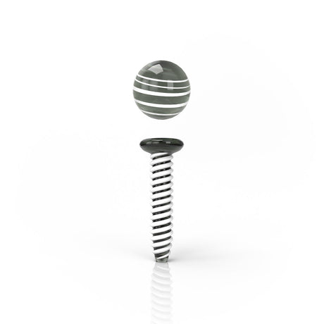 Honeybee Herb Dab Screw in Striped Black and White - Borosilicate Glass Terp Tool