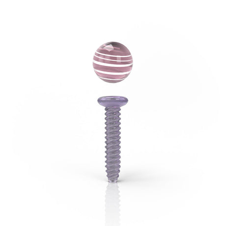 Honeybee Herb Dab Screw in Purple Stripes - Borosilicate Glass, Ideal for Dab Rigs