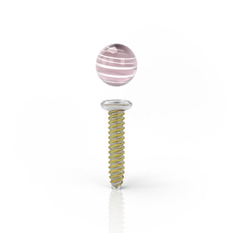 Honeybee Herb Dab Screw in Amber Color, Borosilicate Glass, Front View on White Background