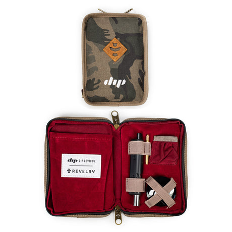 Revelry Supply's The Dab Kit in Camo - Smell Proof Case Open with Tools Inside