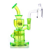 Dahlia Mini Rig in Electro Green with Honeycomb Percolator, 90 Degree Joint, and Compact Design