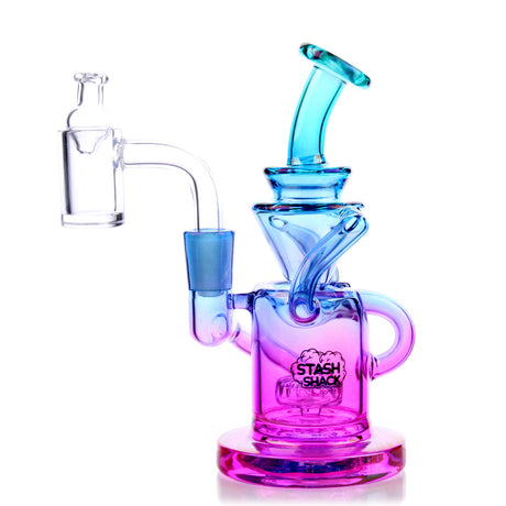 Desert Rose Mini Rig in Mermaid Glow variant by The Stash Shack, front view with percolator design