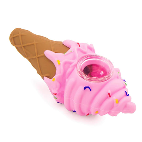 PILOT DIARY Silicone Ice Cream Pipe in Pink with Sprinkles - Side View