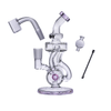 Goody Glass Drummer Boy Mini Dab Rig in Pink with Quartz Banger, Front View