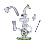 Goody Glass Drummer Boy Mini Dab Rig in Slime Green with Quartz Banger and Tools
