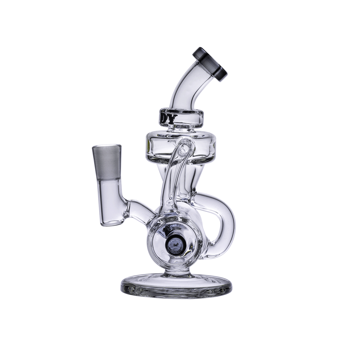 Goody Glass Drummer Boy Mini Dab Rig Kit front view with clear glass and intricate design