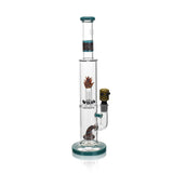 High Society Cygnus Wig Wag Waterpipe in Turquoise with Intricate Glasswork, Front View
