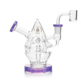 Ritual Smoke Water Bender Fab Cone Rig in Slime Purple with Clear Glass, Front View