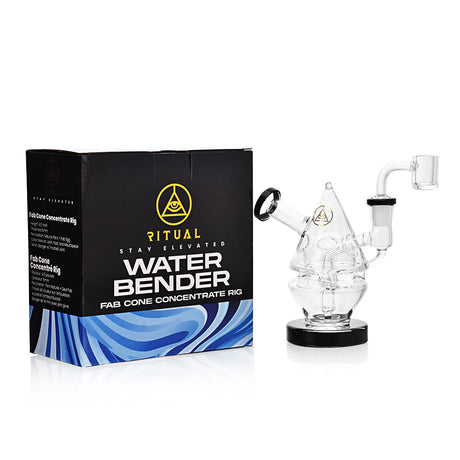 Ritual Smoke Water Bender Fab Cone Concentrate Rig in Black with Box - Angled View