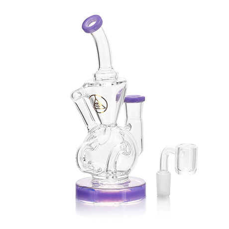 Ritual Smoke Air Bender Bubble-Cycler Dab Rig in Slime Purple, Front View with Quartz Banger