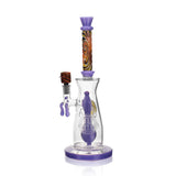 High Society Jupiter Wig Wag Waterpipe in Slime Purple with intricate glasswork, front view