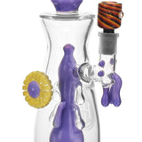 High Society Jupiter Wig Wag Waterpipe in Slime Purple with intricate glasswork, close-up view