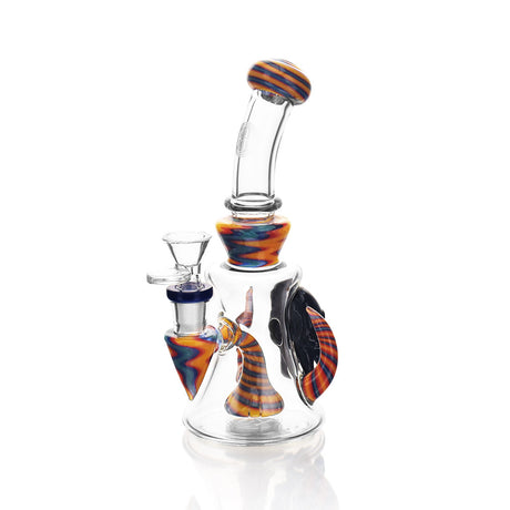 High Society Tulu Wig Wag Concentrate Rig in Blue/Yellow, Front View on White Background