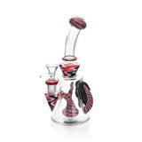 High Society Tulu Wig Wag Concentrate Rig in Red & Black with angled neck and deep bowl