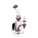 High Society Tulu Wig Wag Concentrate Rig in Red & Black with Glass Accents - Front View