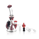 High Society Tulu Wig Wag Concentrate Rig in Red & Black with Accessories - Front View