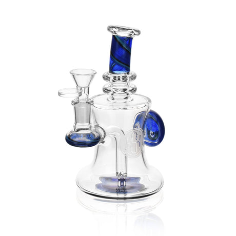 High Society Astara Wig Wag Concentrate Rig in Blue, Front View on White Background