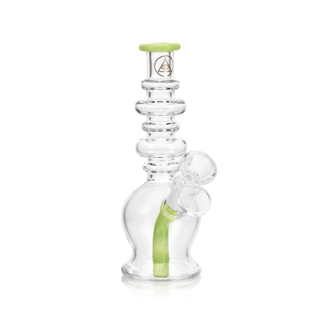 Ritual Smoke Ripper Bubbler in Slime Green with Clear Glass, Front View