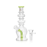 Ritual Smoke Ripper Bubbler in Slime Green with clear glass, front view on white background