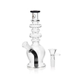 Ritual Smoke Ripper Bubbler in Black with Clear Glass, Front View on White Background