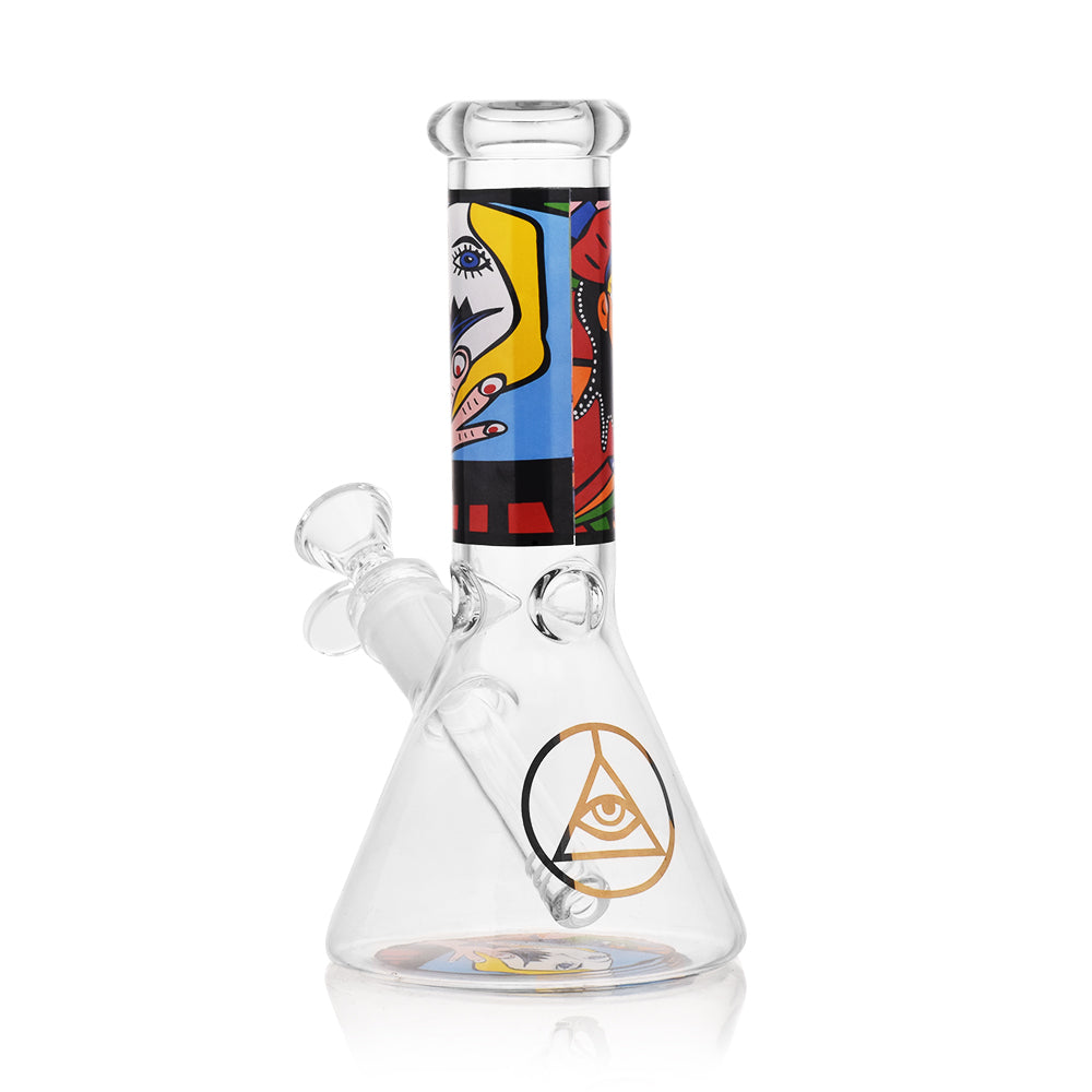 Ritual Smoke - Atomic Pop 8" Glass Beaker - Whisper with Colorful Artwork